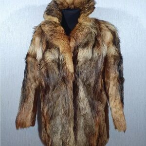 Luxurious Genuine Brown Fur Coat